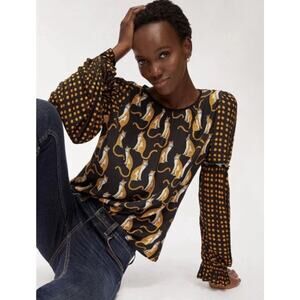 Anthropologie Bl-nk Brienz Leopard Top size L - some light wear